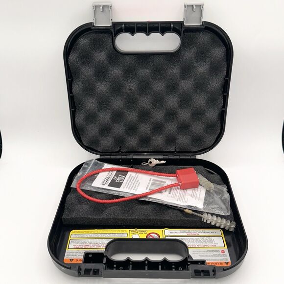 Glock OEM Gun Case Single Handgun Black Case, Red Lock, Keys & Cleaning Brush - Picture 1 of 3